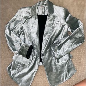 Free People silver-blue suede jacket
